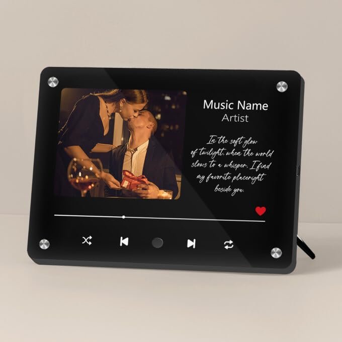 Targa Spotify Personalizzata con Foto e Musica, Cornice Musicale con Messaggio Regalo, Idea Regalo per Anniversari, Matrimoni, San Valentino e Compleanni