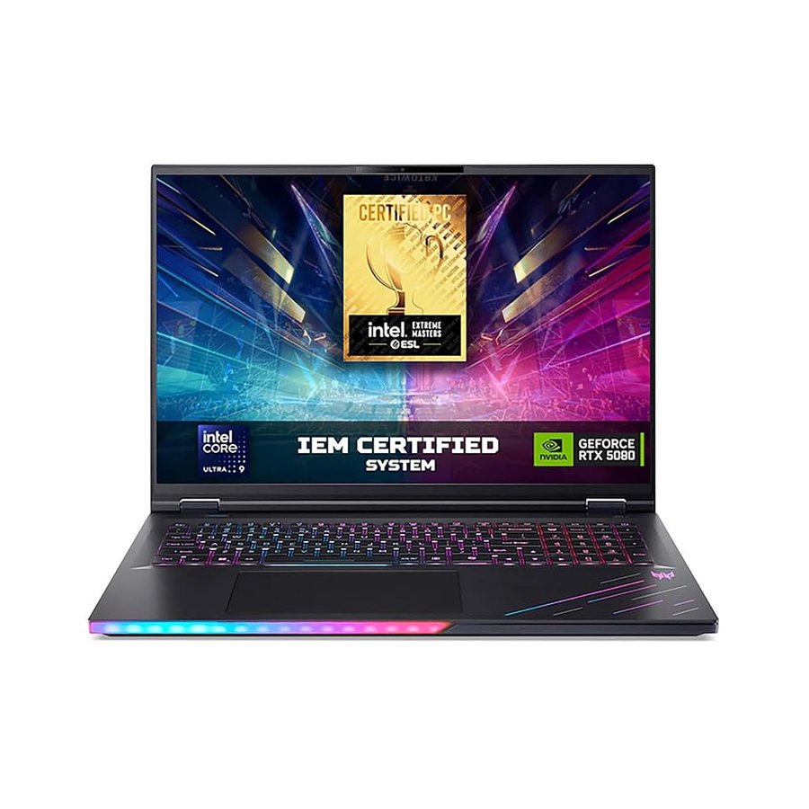 Acer Predator Helios 18 AI | Notebook Gaming | Ultra 9 | RTX 5080 | 32GB | 18" WQXGA IPS 250Hz | Intel Core Ultra 9 275HX | NVIDIA RTX 5080 | 32GB RAM | 2TB SSD | Windows 11 | Tastiera IT QWERTY
