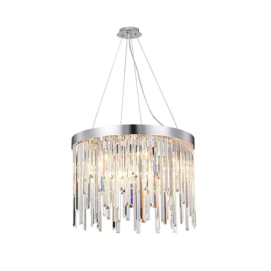 E14 Lampadario di Cristallo di Lusso Leggero Nordico, Luce Rotonda di Lusso Soggiorno Sala da Pranzo Camera da Letto Luce, Scale Duplex Lobby Nappa Argento Chiaro 40 * 32 cm