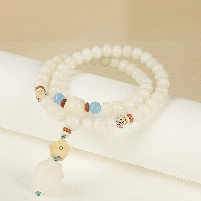 White Jade Bodhi Good Luck Bracelet