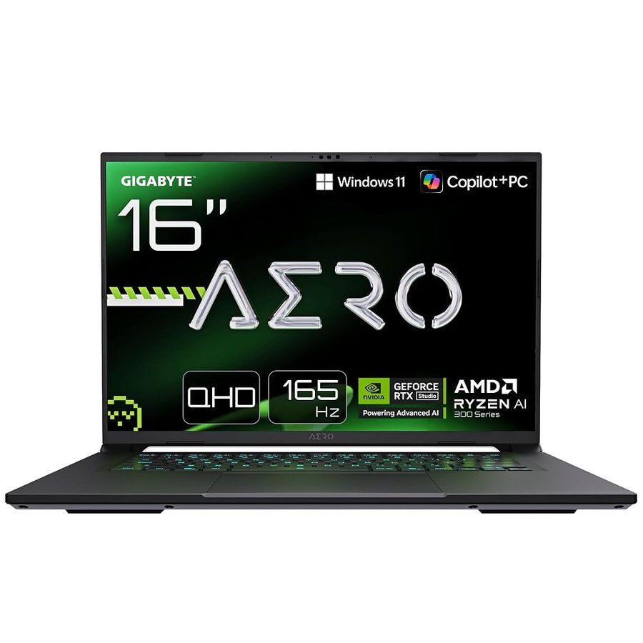 Gigabyte AERO X16 Laptop da Gaming –Copilot+ PC, 16“, 165Hz WQXGA, Ryzen AI 7 350, GPU RTX 5060, 16GB DDR5, SSD Gen4 da 1TB, Windows 11 Home, Garanzia di 2 anni, AERO X16 1VH93ITC94DH
