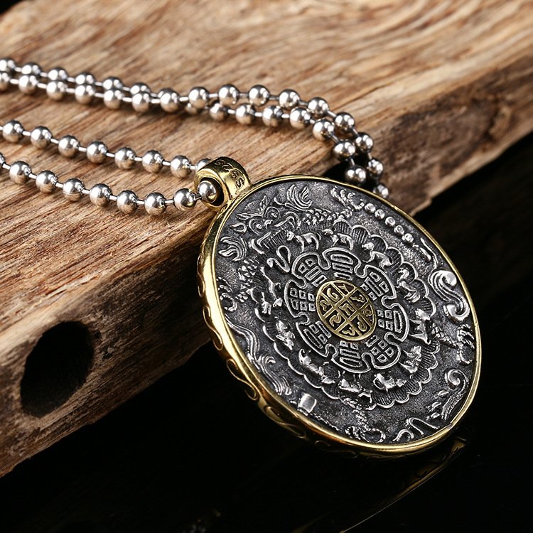 Edged Pendant Featuring The Twelve Zodiac Signs And The Nine Palaces Of The Bagua