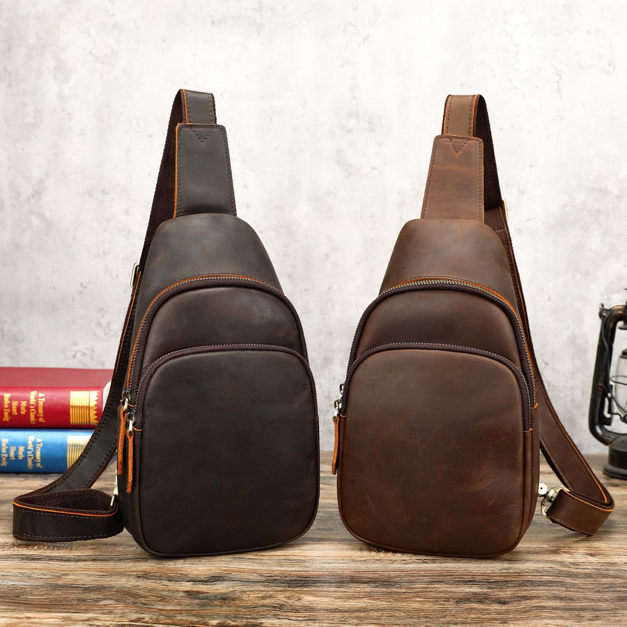 Men's First-Layer Cowhide Shoulder Bag