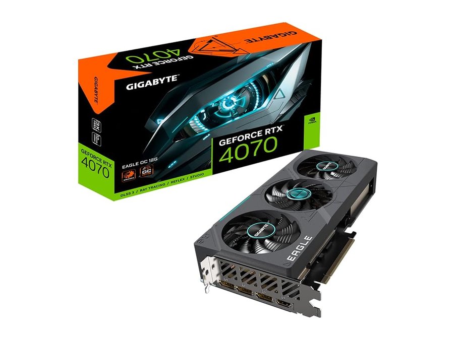 Gigabyte GeForce RTX 4070 Eagle OC 12G, 3 ventole WINDFORCE, 12 GB 192-bit GDDR6X, GV-N4070EAGLE OC-12GD scheda video
