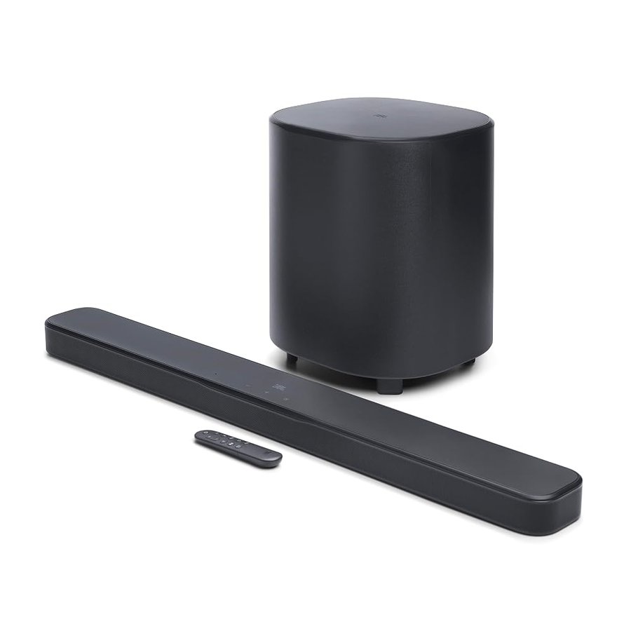 JBL Bar 500MK2-5.1 Sistema di soundbar del canale con Dolby Atmos, MultiBeam 3.0 e PureVoice 2.0, 750 W con Sub da 10 pollici, facile calibrazione del suono e funziona con altoparlanti abilitati