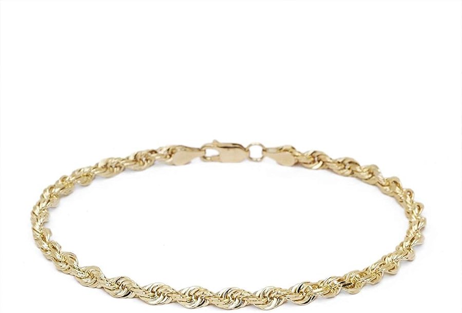 Bracciale in oro giallo 750, 18 carati, 3 mm di larghezza