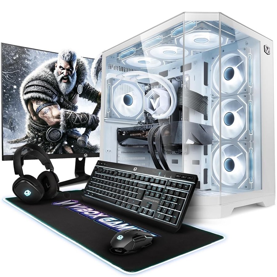 Vibox IX-583 Gaming PC Completo • AMD Ryzen 7 7800X3D 8 cores • Nvidia RTX 5070 Ti 16GB • 32GB RAM • 1TB NVMe SSD • Windows 11 • 27" Monitor • WiFi 6 + Bluetooth 5.4
