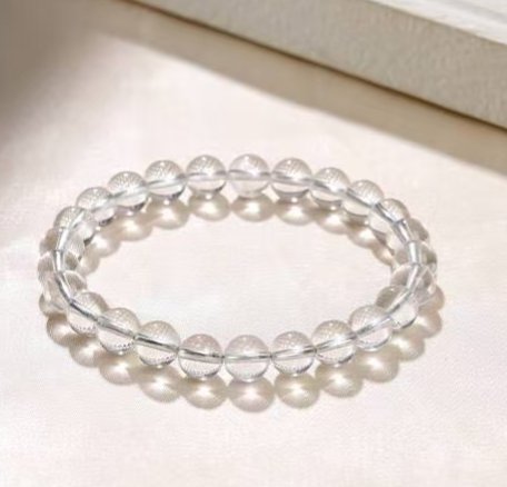 Natural White Phantom Quartz Beaded Bracelet
