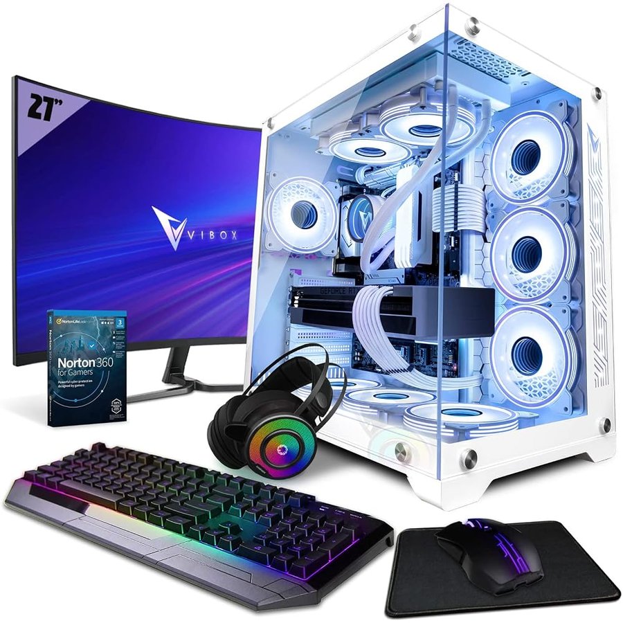 Vibox SG-X-234 PC Gaming Completo • Schermo da 27 pollici • Intel Core i9 14900KF 24 cores • Nvidia RTX 5080 16GB • 32GB RAM • 1TB NVMe M.2 SSD • Windows 11 • WiFi 6 + Bluetooth 5.4