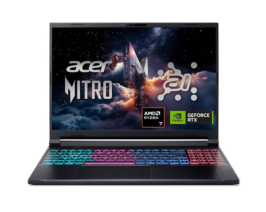 Acer Nitro V 16S AI Gaming Laptop | Processore AMD Ryzen 7 260 | NVIDIA GeForce RTX 5060 Laptop GPU (572 AI Tops) | 16" WUXGA IPS 180Hz Display | 32GB DDR5 | 1TB Gen 4 SSD | Wi-Fi 6 | ANV16S-41-R2AJ