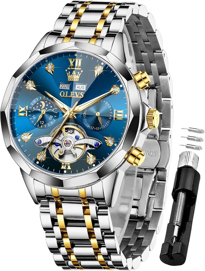 Orologio da polso da donna, in acciaio inox, impermeabile, con quadrante piccolo, al quarzo, analogico, alla moda, con quadrante dorato