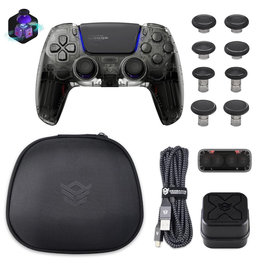 HEXGAMING ULTIMATE PRO Controller per ps5/PC,Wireless/USB Joystick Pro