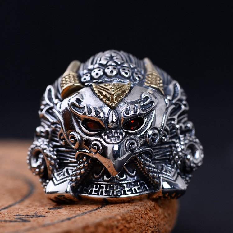 S925 Silver Vintage Ring For Men Adjustable And Trendy