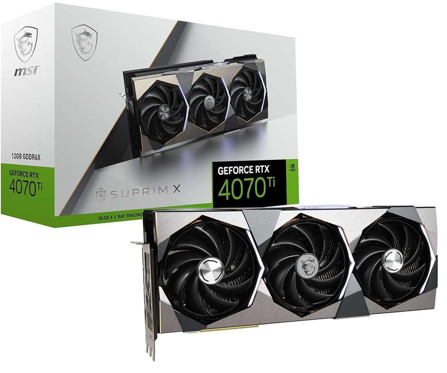 MSI Gaming GeForce RTX 4070 Ti 12GB GDRR6X 192-Bit HDMI/DP Nvlink Tri-Frozr 3 Ada Lovelace Architecture Scheda grafica (RTX 4070 Ti SUPRIM X 12G)