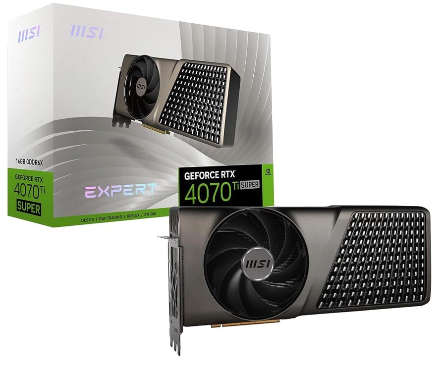 MSI Gaming RTX 4070 TI Super 16G Expert Scheda grafica (NVIDIA RTX 4070 Ti Super, 256 bit, Extreme Clock: 2685 MHz, 16 GB GDRR6X 21 Gbps, HDMI/DP, architettura Ada Lovelace)