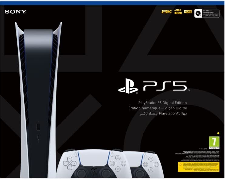 PlayStation 5 Console Digital Edition + 2 PS5 DualSense™ Controller Wireless - Bianco