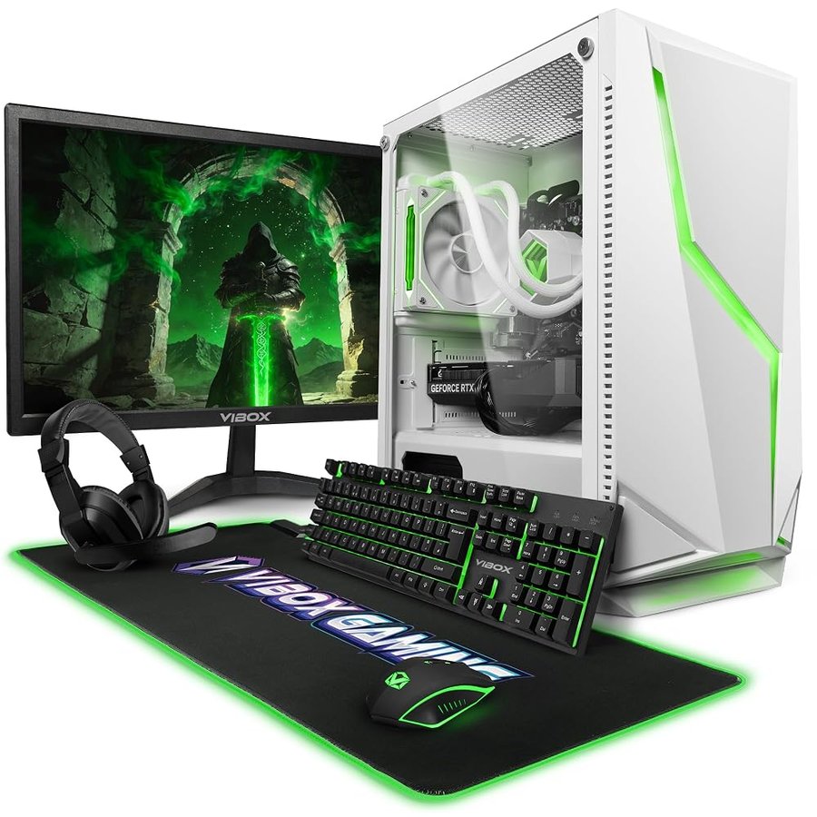 Vibox PC Gamer Bundle, AMD Ryzen 7 5700X, Nvidia RTX 5050 8GB, 16GB RAM, 500GB SSD, Windows 11, 23" Monitor, WiFi 6 + Bluetooth 5.4