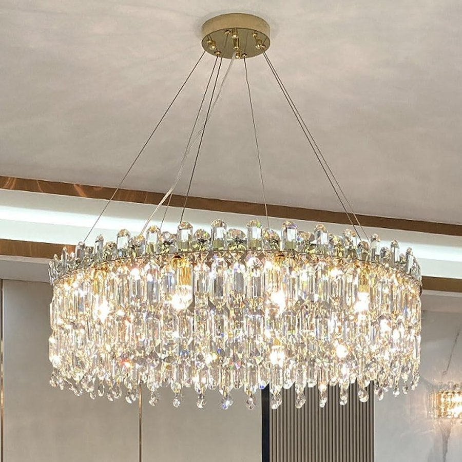 E14 Semplice lampadario di Cristallo di Lusso Leggero, Moderna Luce a LED di Alta qualità, lampadario di Cristallo K9 Creativo, per Soggiorno Sala da Pranzo Camera da Letto lampade,100cm