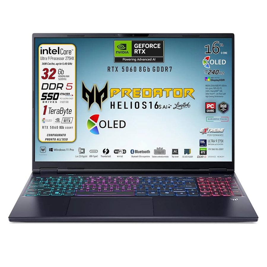 Acer Predator Helios Neo 16s Ai Ultraslim Oled 240Hz Limited Edition