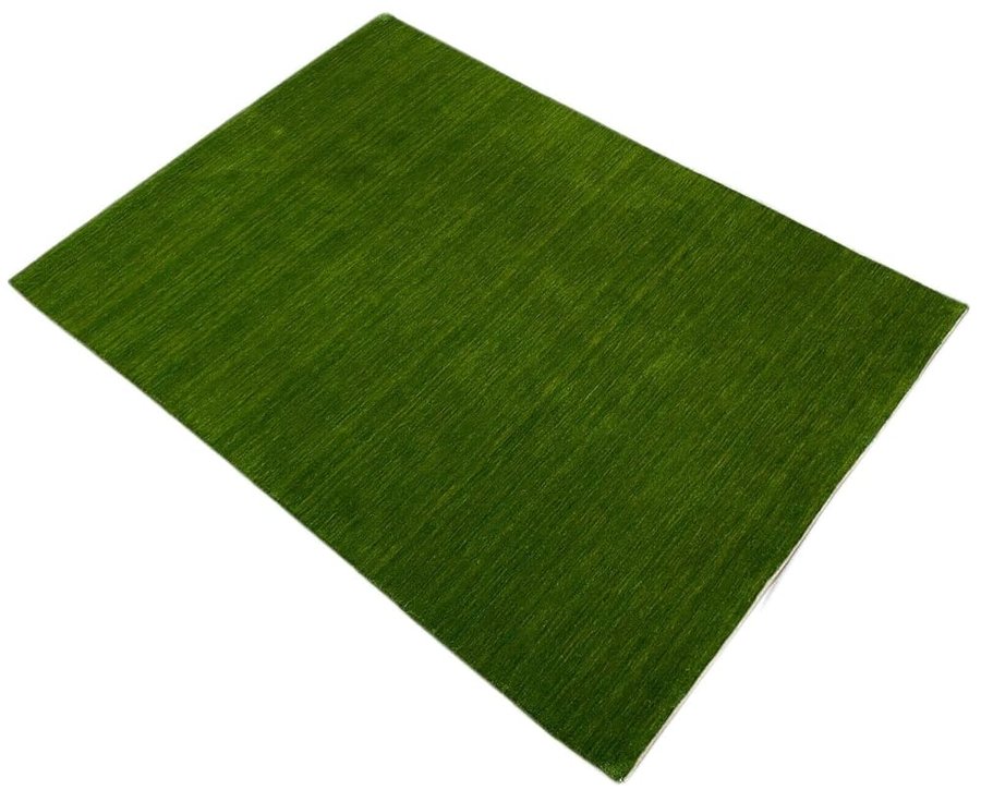 WAWA TEPPICH Tappeto verde Gabbeh tinta unita 100% lana orientale tessuto a Fatto a Mano Ponte AN1