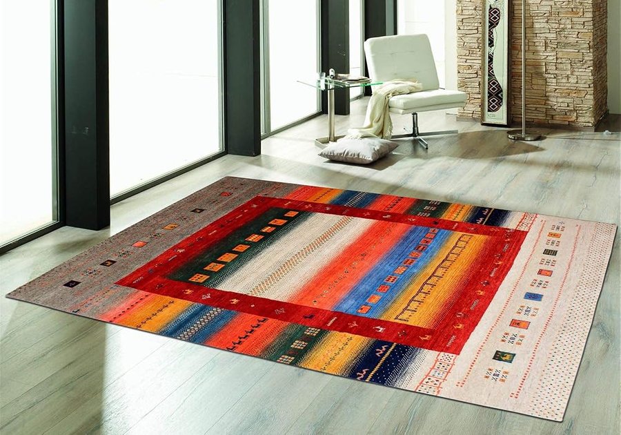Dustin Multi Gabbeh Orient teppich Tradizionale Fatto a Mano Indien Design Moderno Tappeto e Tappeto