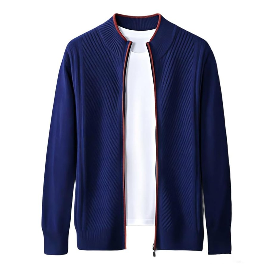 Cardigan Uomo 100% Cashmere Maglione Zip per Ufficio