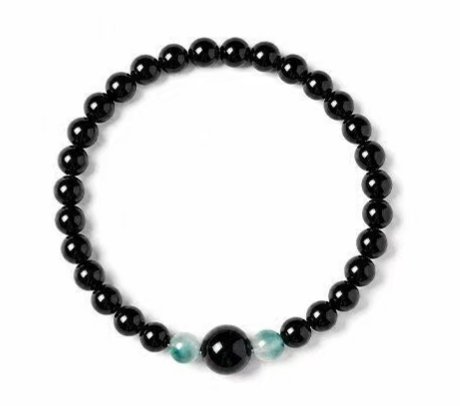 Old Money Style Obsidian Beaded Bracelet