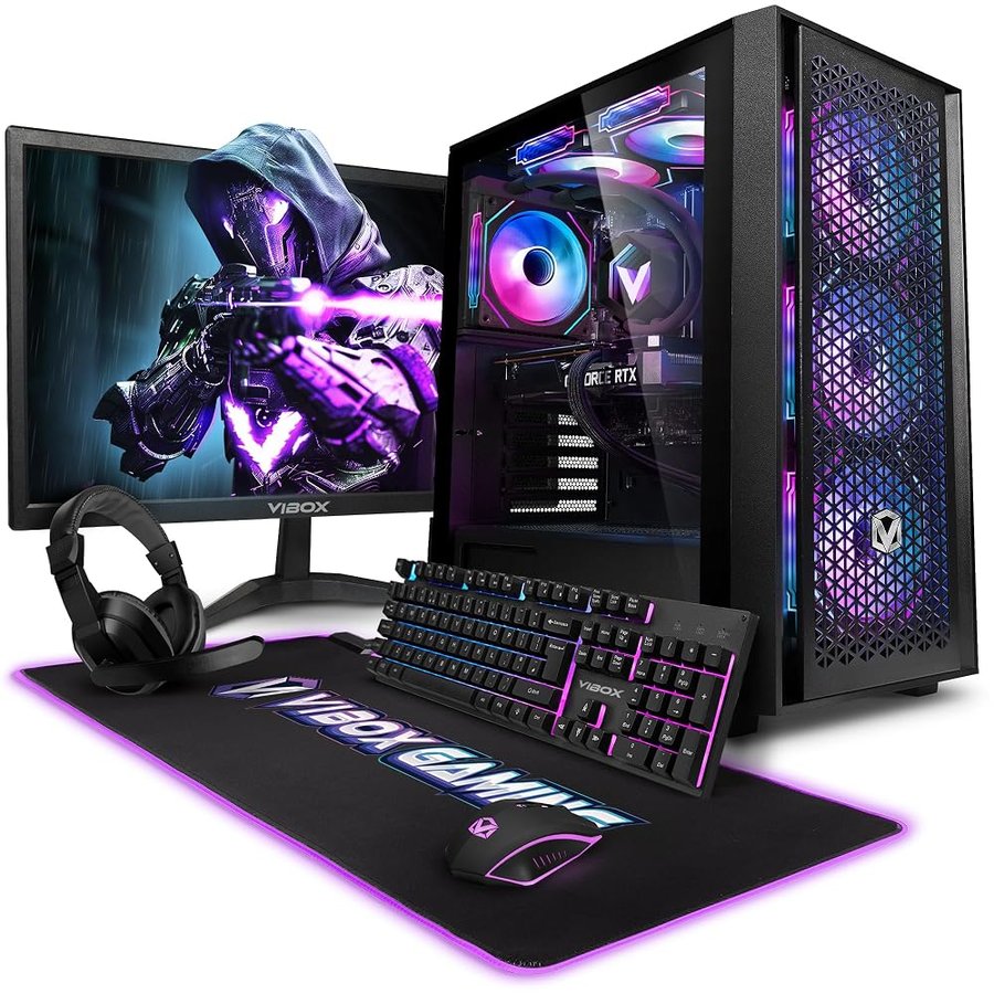 Vibox IV-765 PC Gaming Completo • AMD Ryzen 7 9700X 8 cores • Nvidia RTX 5070 12GB • 32GB RAM • 1TB SSD • Windows 11 • Schermo da 27 pollici • WiFi 6 + Bluetooth 5.4