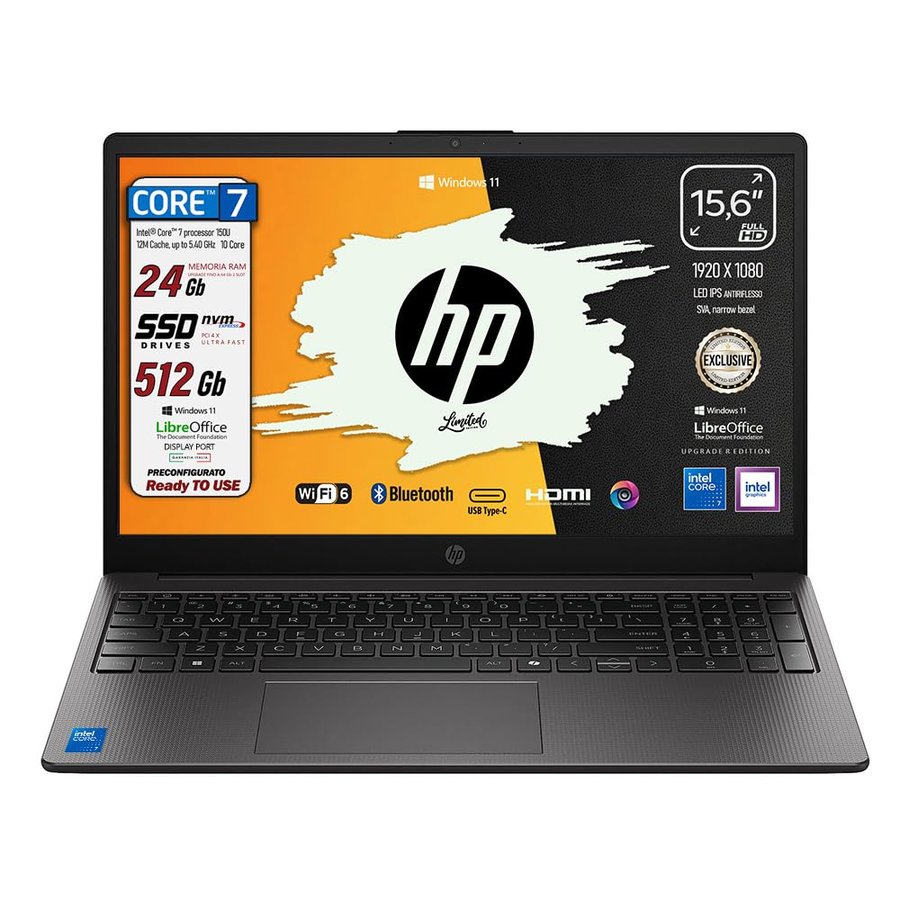 HP 250 G10 PC Portatile Intel Core 7 150U, 10Core