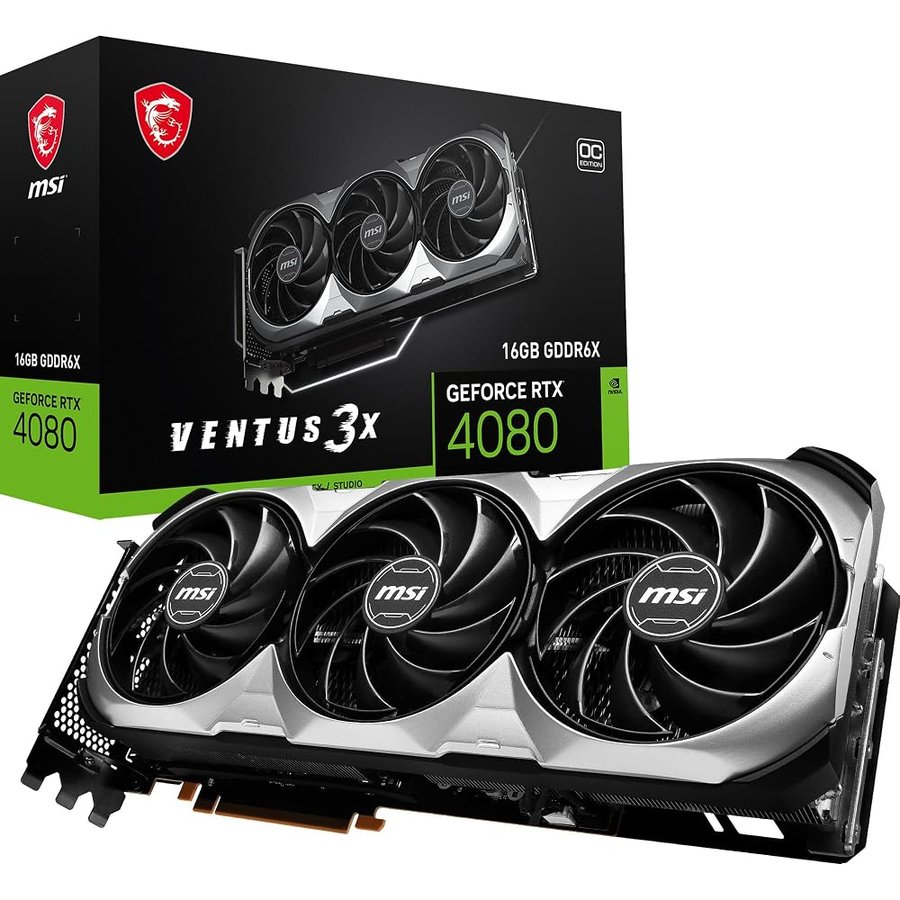msi GeForce RTX 4080 16GB VENTUS 3X OC Scheda video gaming - 16GB GDDR6X, 2550 MHz, PCI Express Gen 4, 256-bit, 3x DP v 1.4a, HDMI 2.1a (Supporta 4K & 8K HDR)