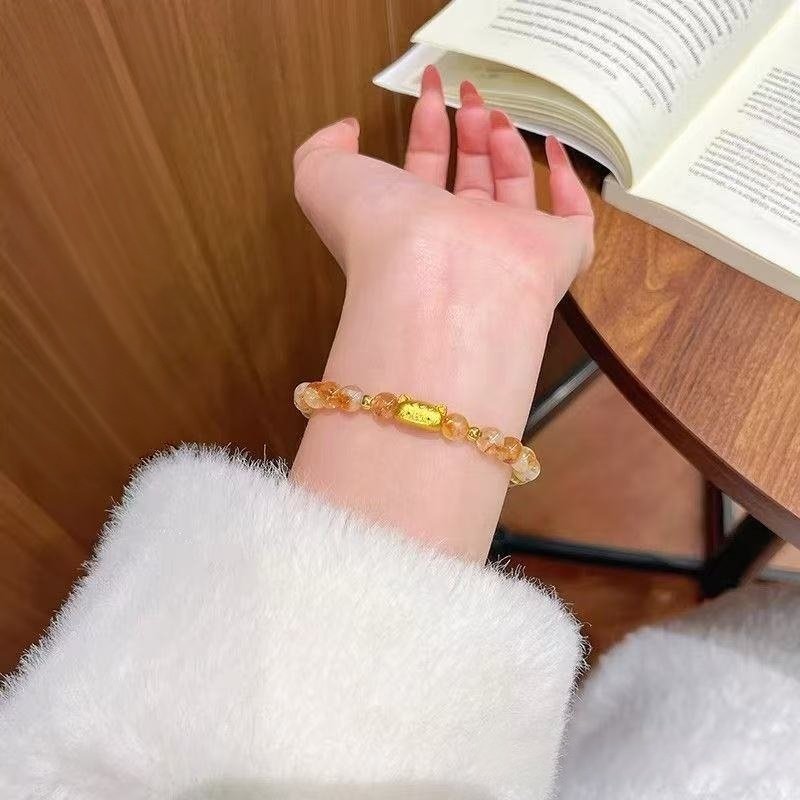 Natural Yellow Tower Crystal Bracelet