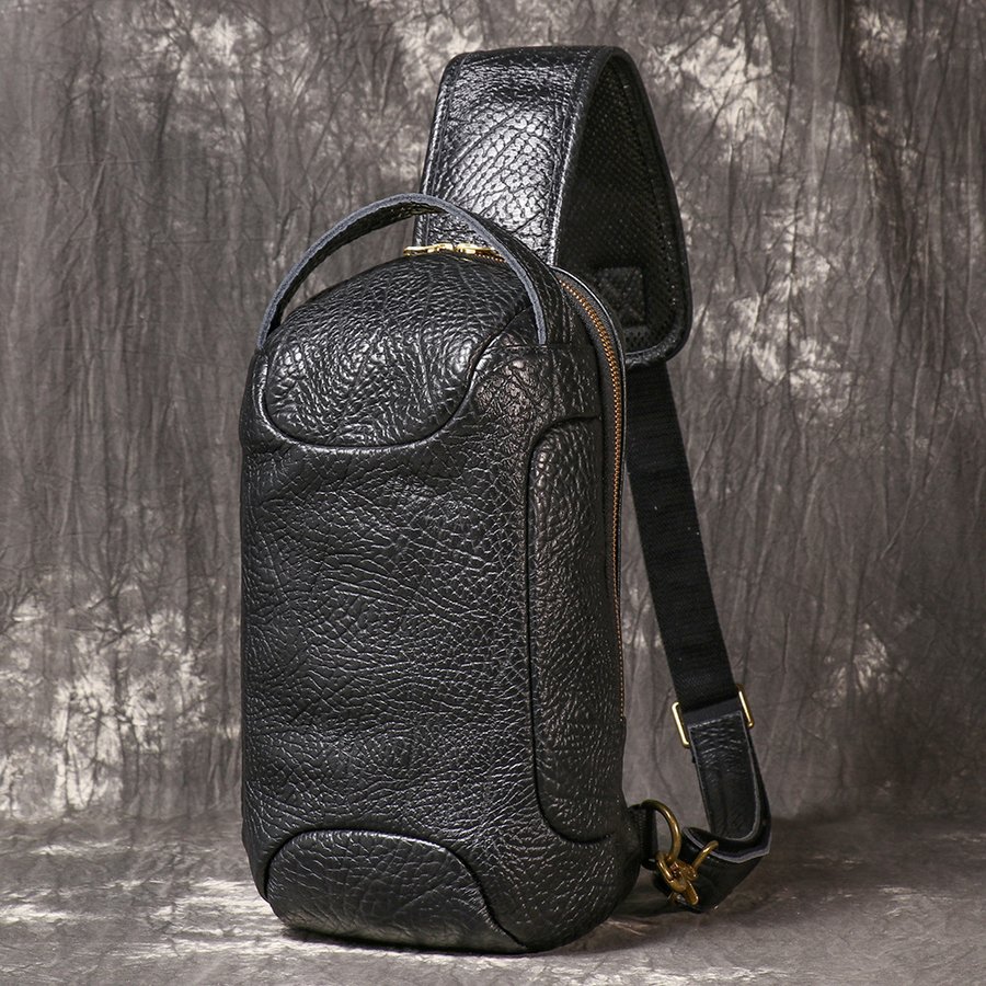 Mens Leather Shoulder Chest Bag