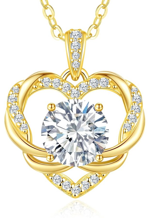 LOUISA SECRET Moissanite Collana da donna in Argento 925 con cuore torso | Regalo di Compleanno per Ricorrenze Donna Natale San Valentino Gioielli
