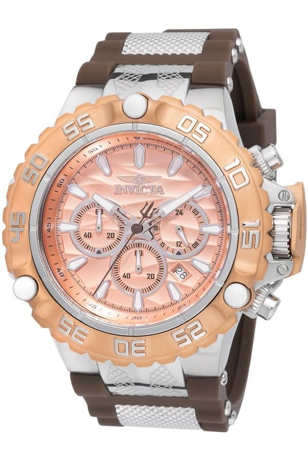 Subaqua - Poseidon 48556 Orologio da uomo - Movimento al quarzo - Acciaio inossidabile con quadrante oro rosa - 55 mm
