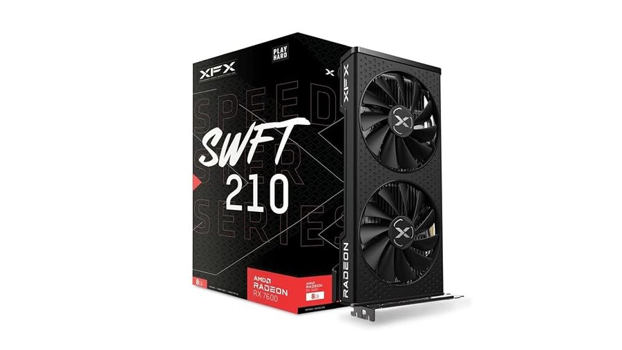 XFX SPEEDSTER SWFT210 RADEON RX 7600 CORE - Scheda grafica da gioco con 8 GB GDDR6 HDMI 3xDP, AMD RDNA™ 3 (RX-76PSWFTFY)
