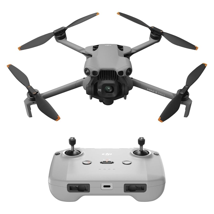 DJI Mini 5 Pro, drone ultraleggero con fotocamera, CMOS da 1 pollice, C0 | Rilevamento omnidirezionale degli ostacoli, ActiveTrack 360°, gimbal 225°, drone 4K per principianti, regalo incl.
