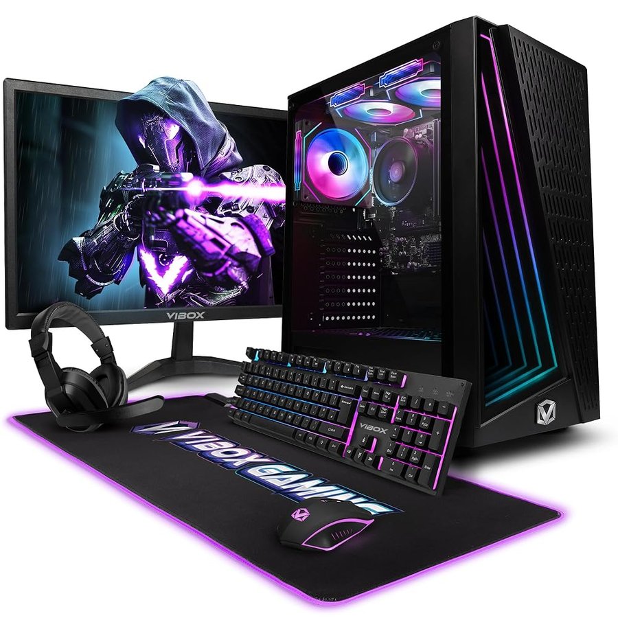 Vibox I-8 PC Gaming Completo • Schermo da 22 pollici • AMD Ryzen 3 3200G 4 cores • Radeon Vega 8 • 16GB RAM • 1TB SSD • Windows 11 • WiFi 6 + Bluetooth 5.4