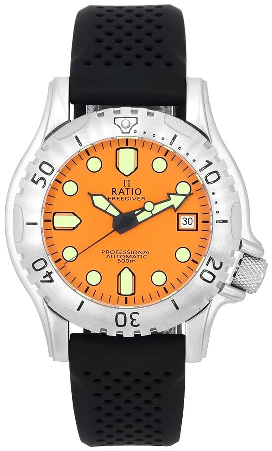 FreeDiver, orologio subacqueo professionale in vetro zaffiro, automatico, resistente all'acqua fino a 500 m, orologio subacqueo da uomo