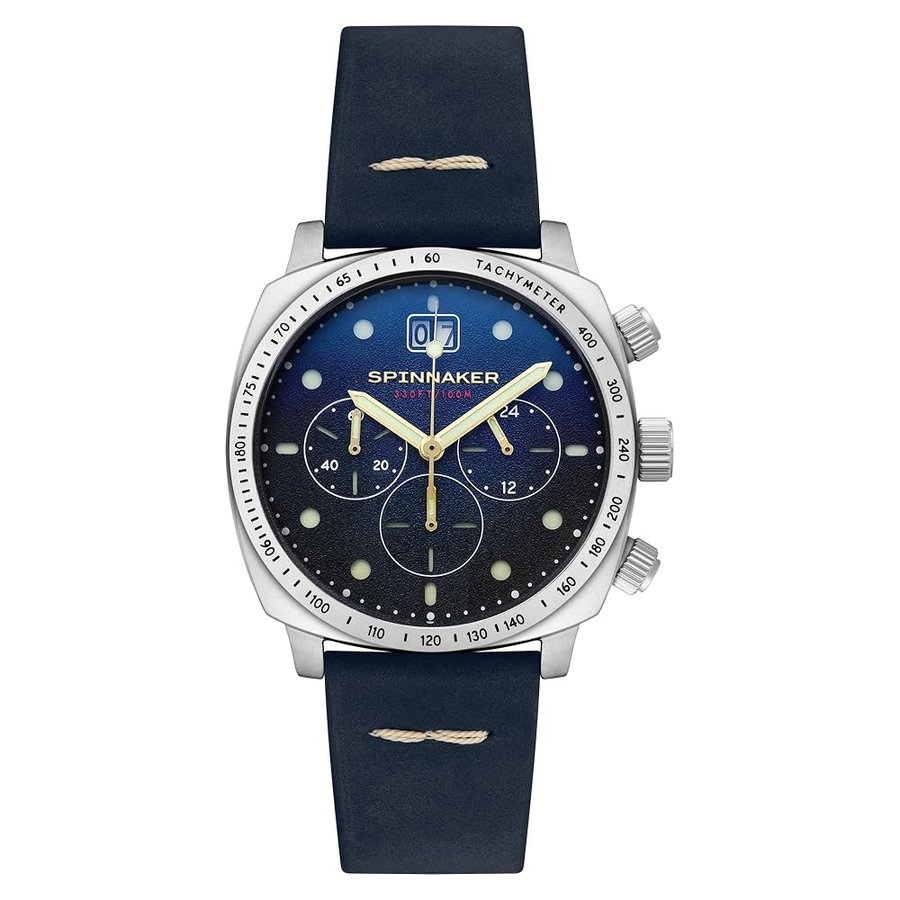 Hull Cronografo da uomo 42mm Orologio Meca-Quartz con cinturino in vera pelle SP-5068