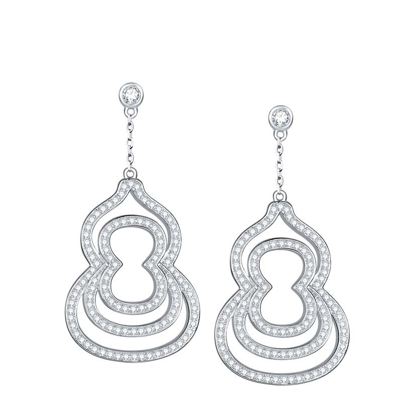 S925 Sterling Silver Moissanite Dangle Earrings For Women  Layered Hollow Teardrop Drop Earrings With GRA Certificate Platinum Plated Elegant Jewelry Gift Box Set