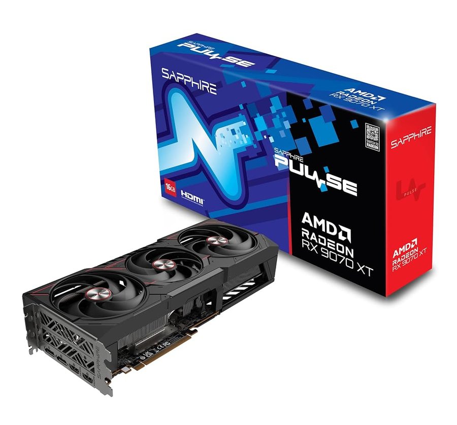Sapphire 11348-03-20G Pulse - Scheda grafica da gioco AMD Radeon™ RX 9070 XT con 16 GB GDDR6, AMD RDNA 4