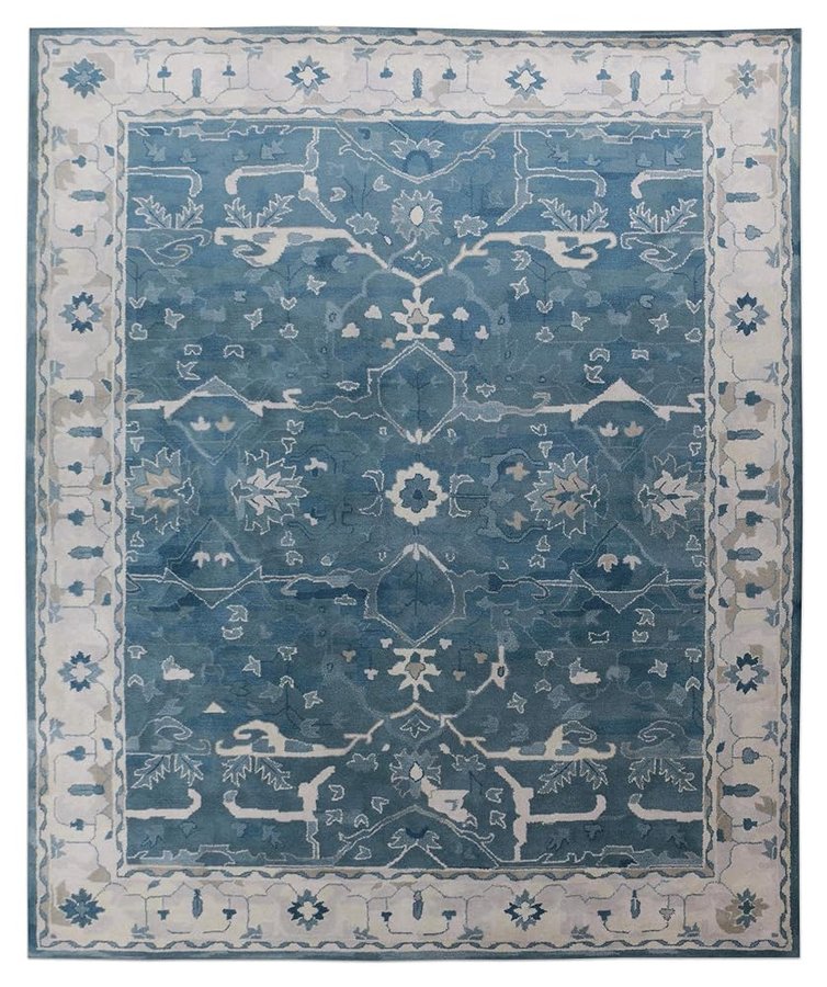 LYA - Tappeto Tradizionale Persiano, Realizzato a Mano, 100% Lana, Lana, Blu, 250x300 cm - 8x10 ft