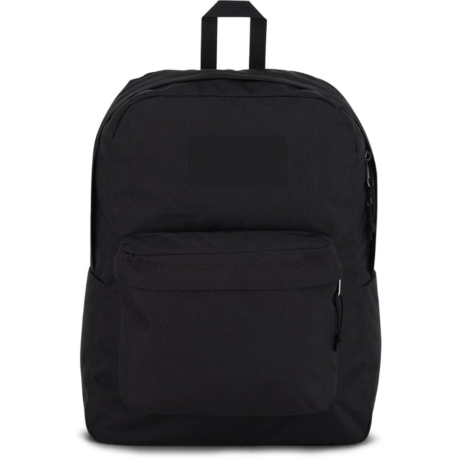 SuperBreak One Backpack, Lightweight Durable Bookbag With Main Compartment & Front Organizer Pocket, Black