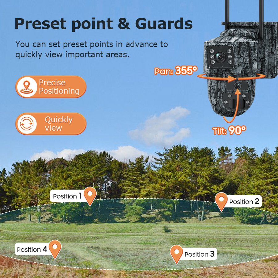 Solar Surveillance Camera 6MP HD Dual Screen