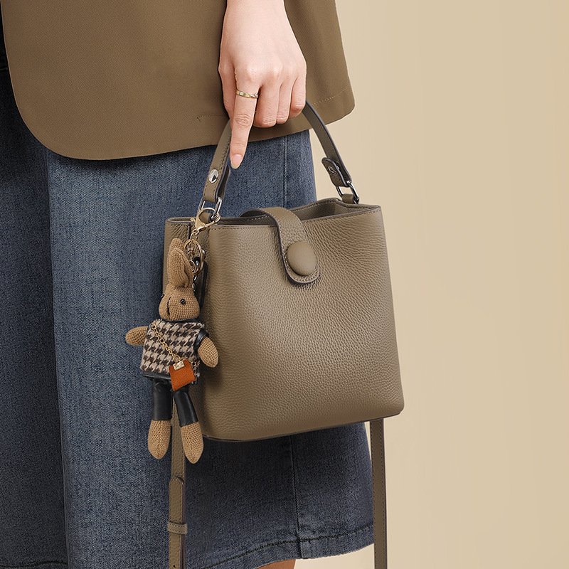 Women's Bucket Genuine Leather Shoulder Crossbody Bag