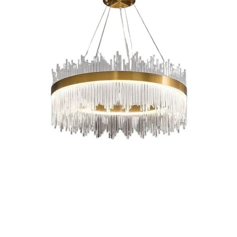 Generico Lampadario di cristallo lusso post-luce for camera da letto e sala pranzo, soggiorno fascia alta ed elegante, con luce principale,Plafoniere da soffitto(Round40cm)