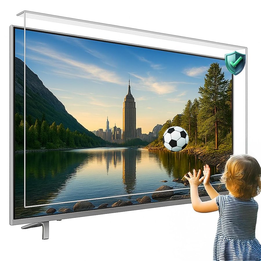 Pro Smart - Pellicola protettiva infrangibile per TV da 24, 27, 32, 40, 43, 50, 55, 65, 75, 77, 83, 85, 86, 98, 100", per OLED, QLED, LCD, UHD, 4K e 8K, facile installazione, resistente ai raggi UV