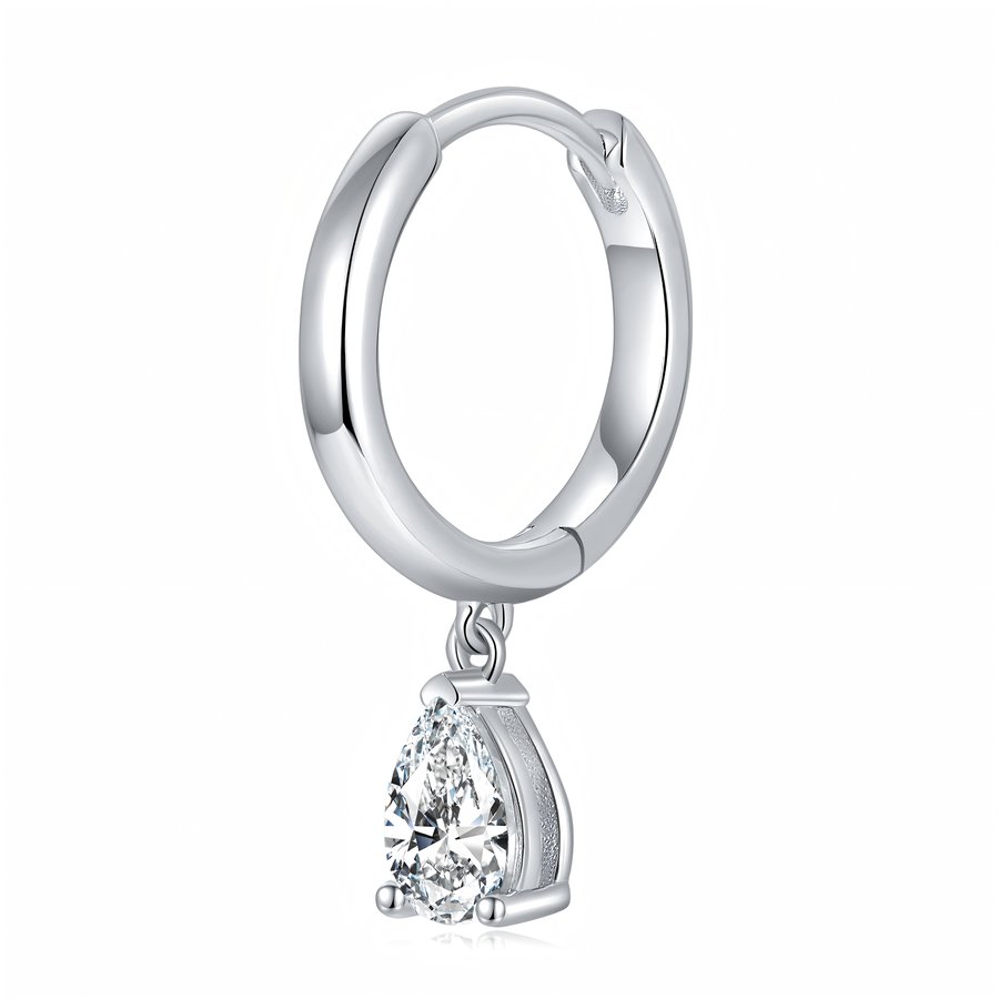 S925 Sterling Silver 4x6mm Pear Cut Moissanite Hoop Earrings  Platinum Plated Dangle Huggie Earrings With GRA Certificate Elegant Jewelry Gift Box Set For Women