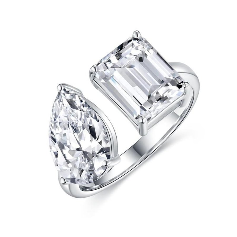 6cttw Moissanite Diamante Anelli per Donne D Colore VVS1 Moissanite Anelli Argento Sterling Donne Anelli di Fidanzamento con Certificato