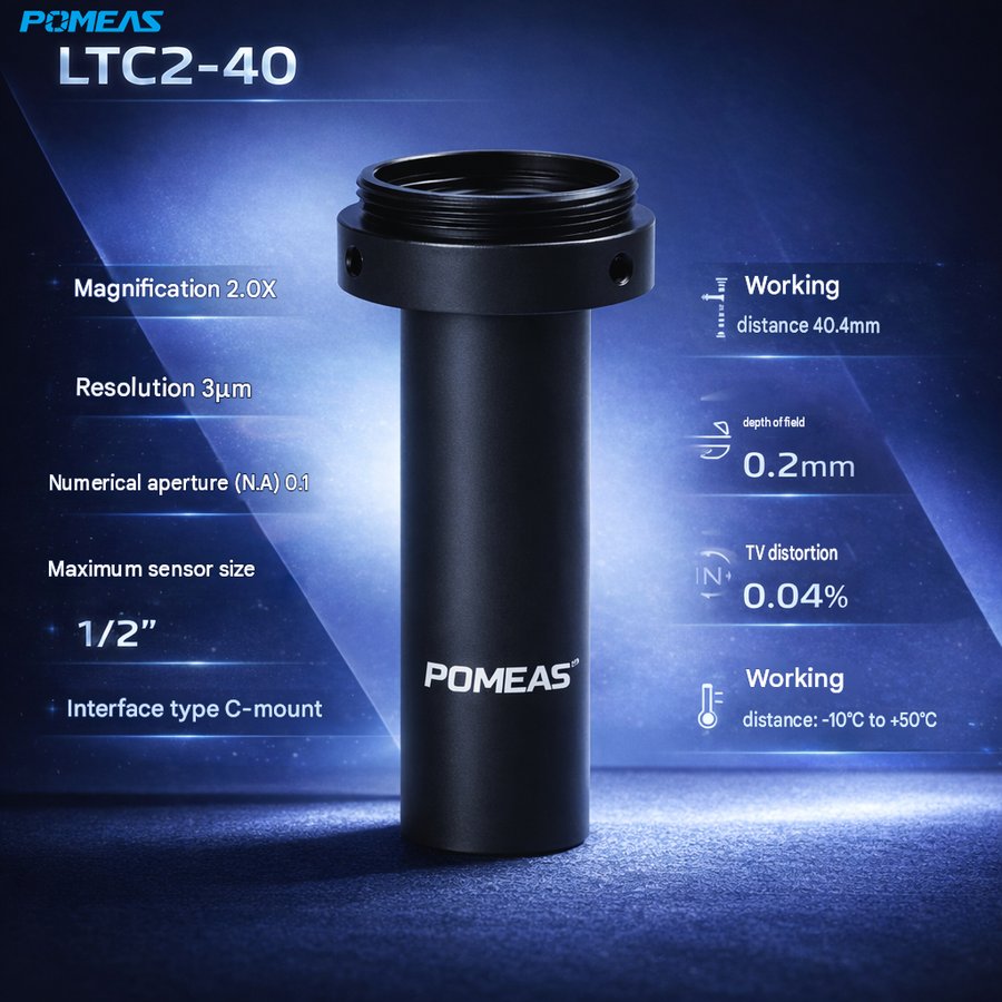 LTC2-40 2X Object Side Telecentric Lens For High Precision Machine Vision Measurement And Small Component Inspection